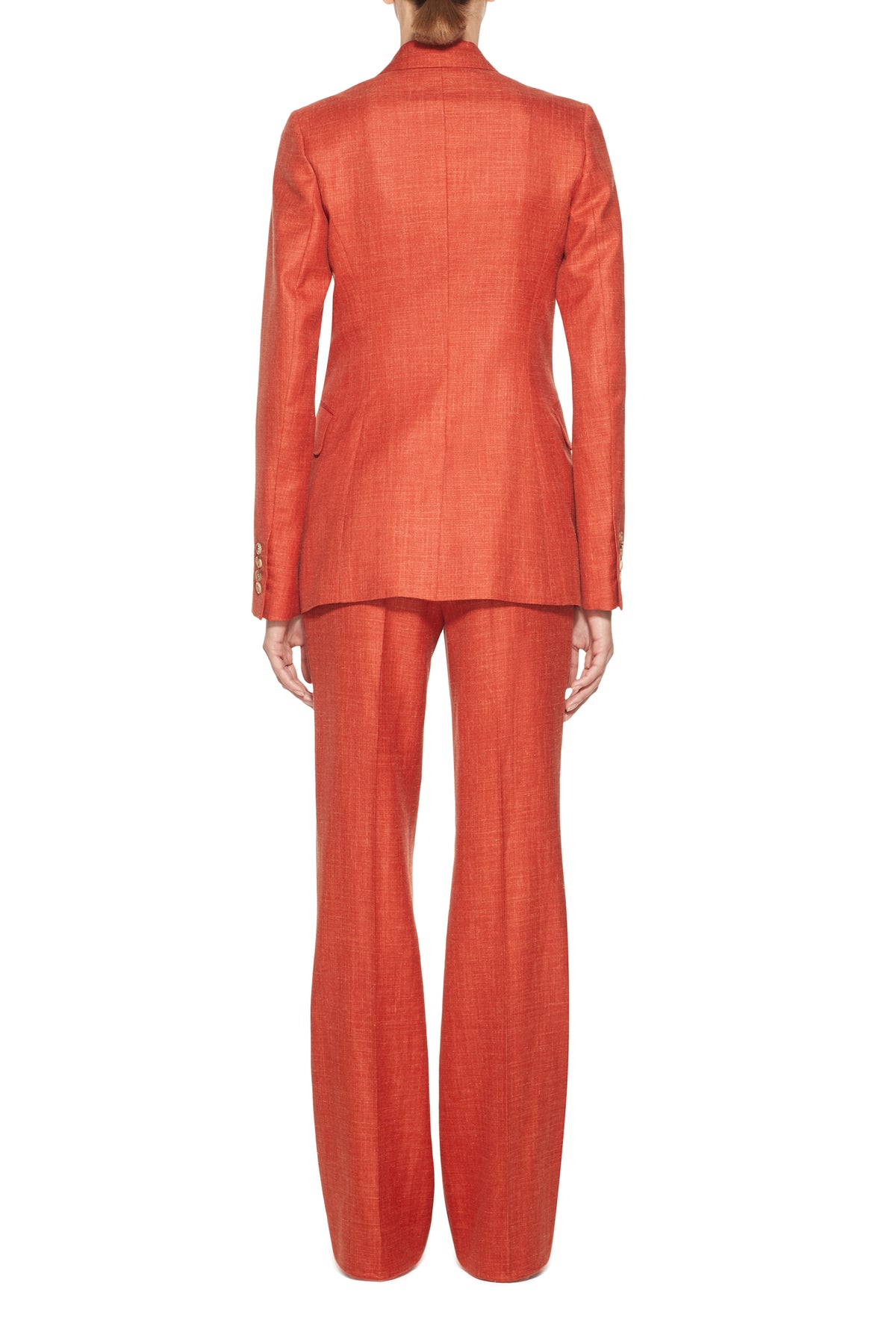 Angela Blazer in Orange Silk Wool and Linen