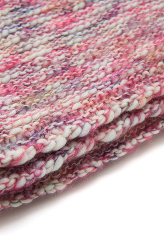 Kleve Space Dye Knit Blanket in Ivory Multi Wool
