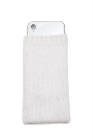 Knit Phone Cover in Ivory Cashmere