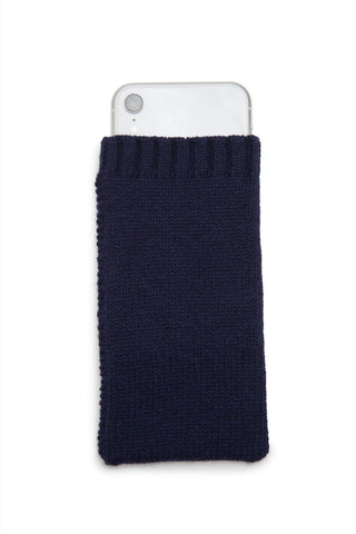 Knit Phone Cover in Navy Cashmere