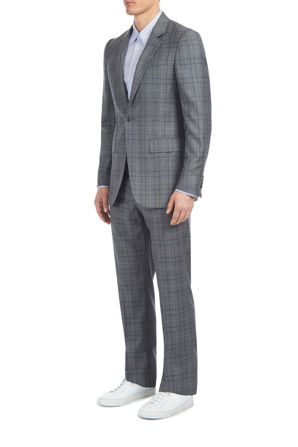 Damien Jacket in Blue & Grey Check Wool