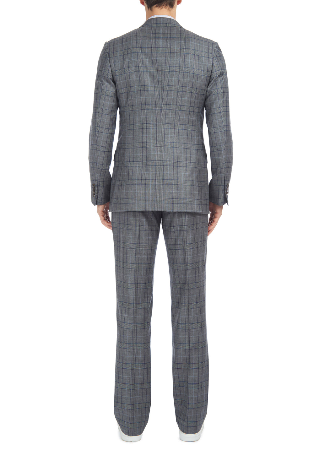 Damien Jacket in Blue & Grey Check Wool