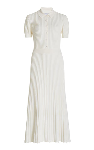 Amor Ribbed Dress in Ivory Silk Cashmere