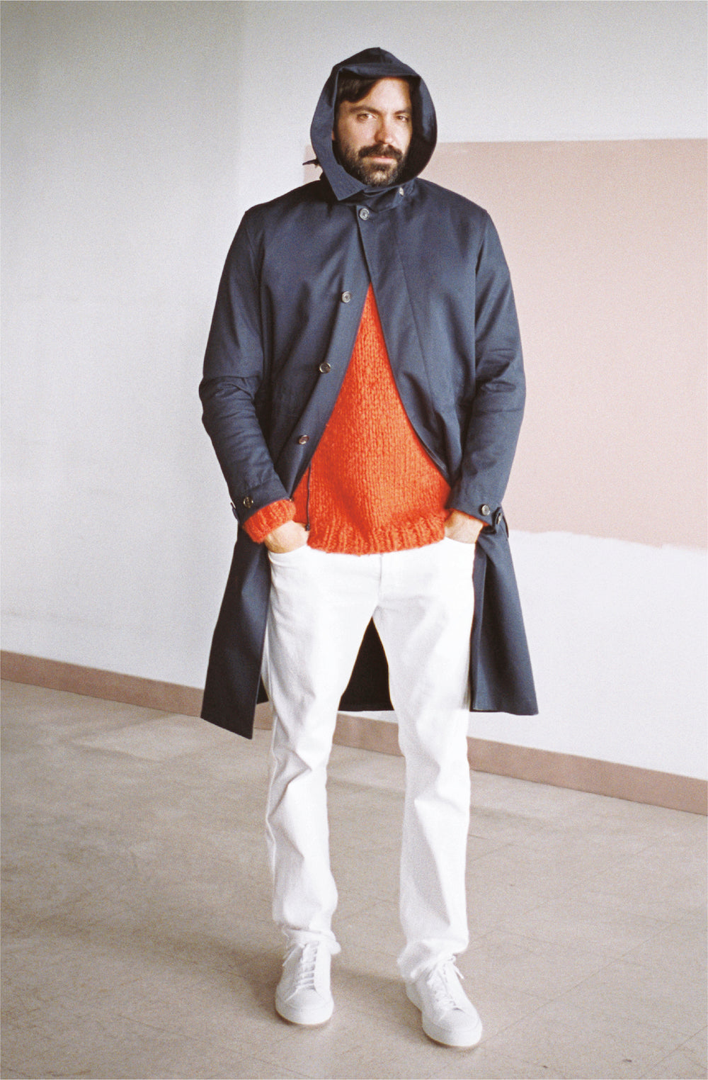 Lawrence Knit Sweater in Orange Welfat Cashmere