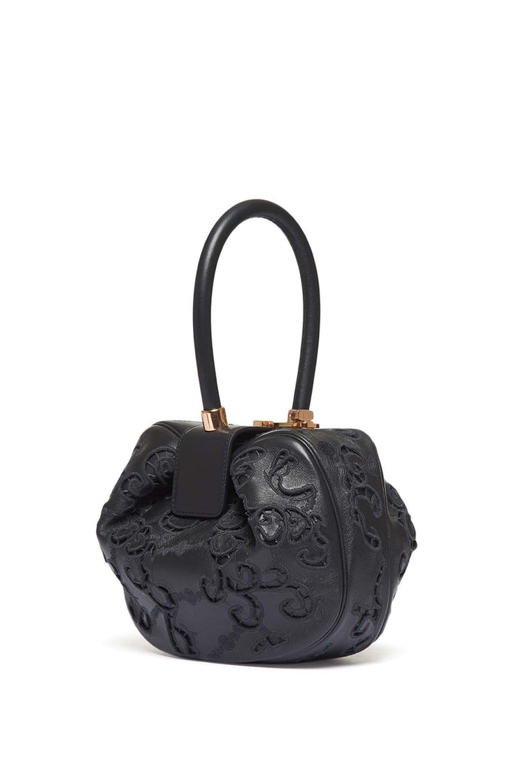 Nina Lace Bag in Black Nappa Leather