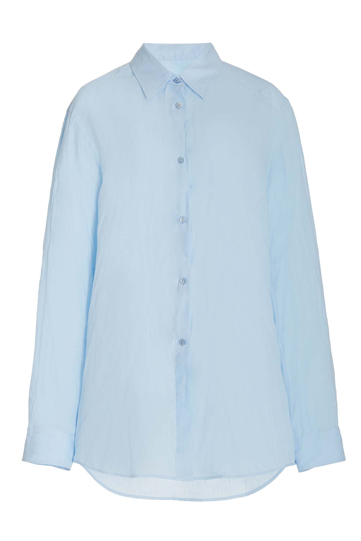 Ferrara Shirt in Light Blue Cashmere Gauze